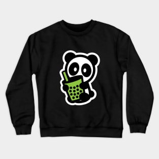 Matcha Boba Tea Panda Crewneck Sweatshirt